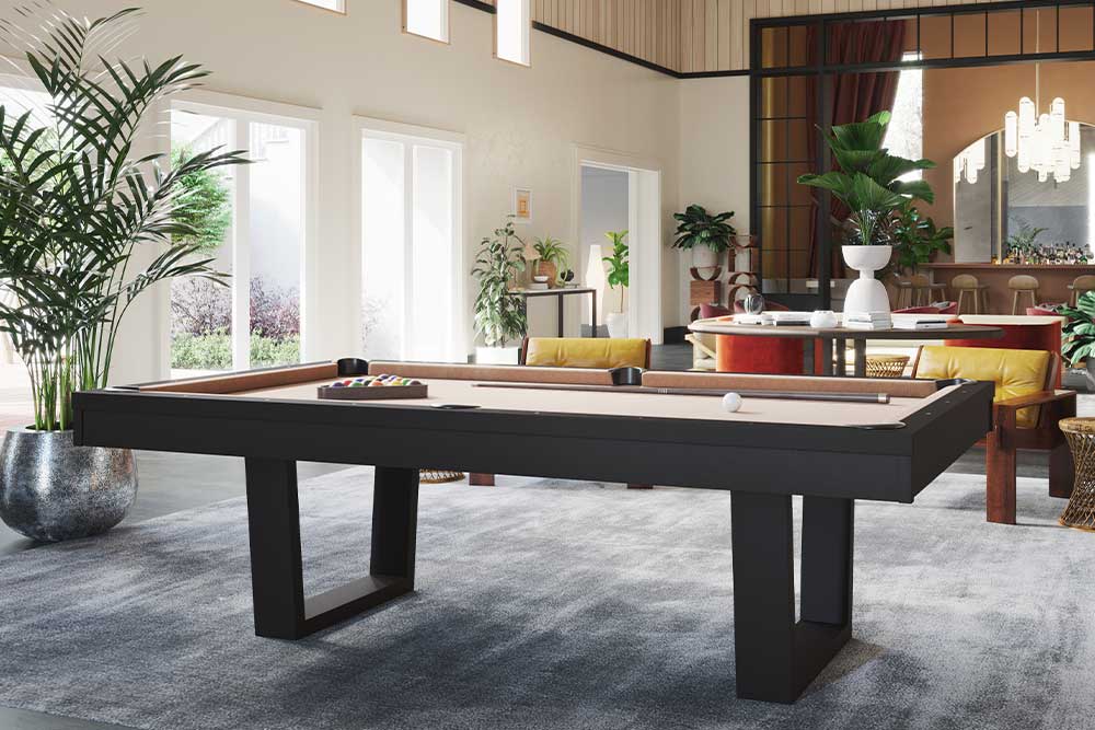 Custom Commercial Pool Table, Straight Apron with Inversion Legs | R&R Outdoors Commercial