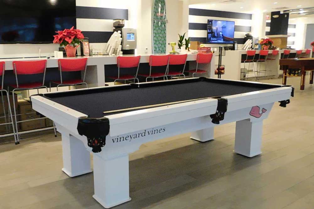 Vineyard Vines custom branded commercial pool table | R&R Commercial Game Tables